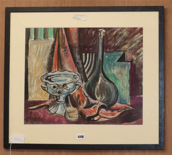 Ines E. Hoyton, watercolour, Table top still life, signed, 36 x 45cm